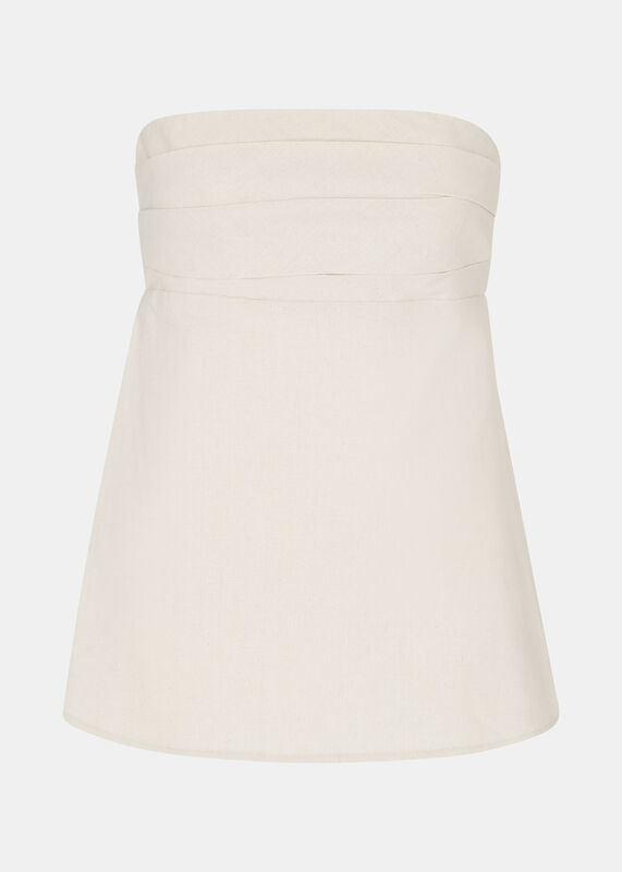 Oatmeal Lula Linen Blend Bandeau Top